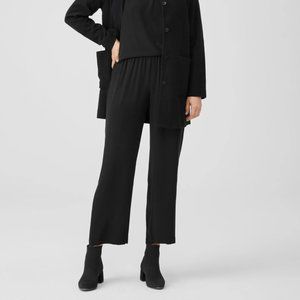 Eileen Fisher - Silk Georgette Crepe Straight Pant - Black